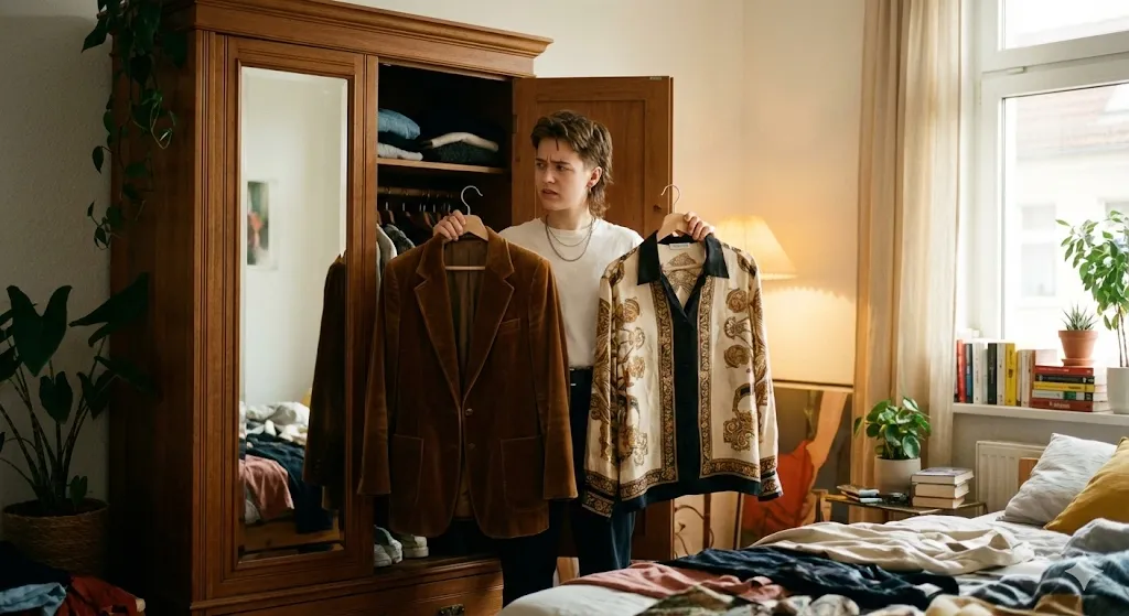 Hesitation devant le miroir